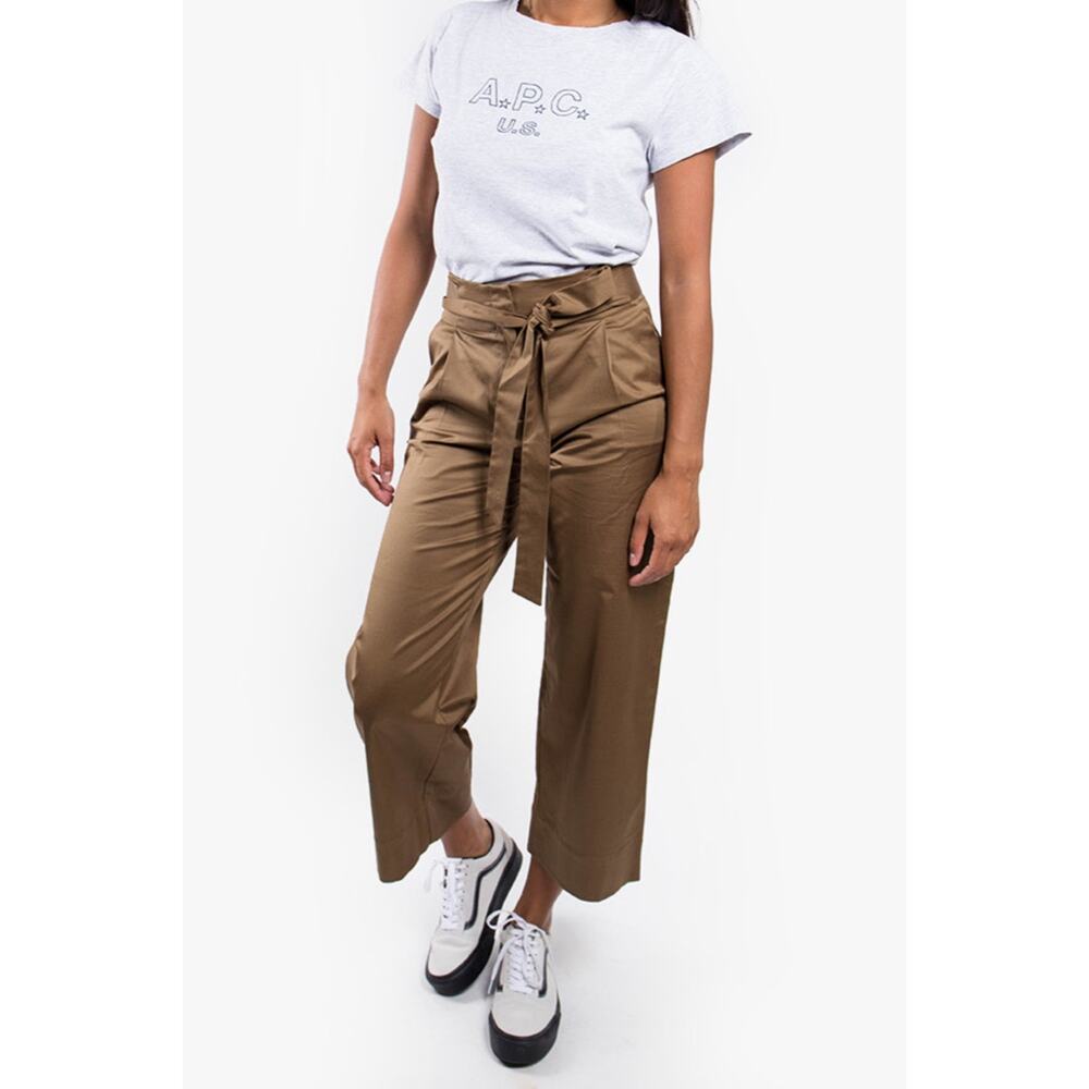 Sessun women’s cropped Ueno kaki brown belted pants NWT (US 4)